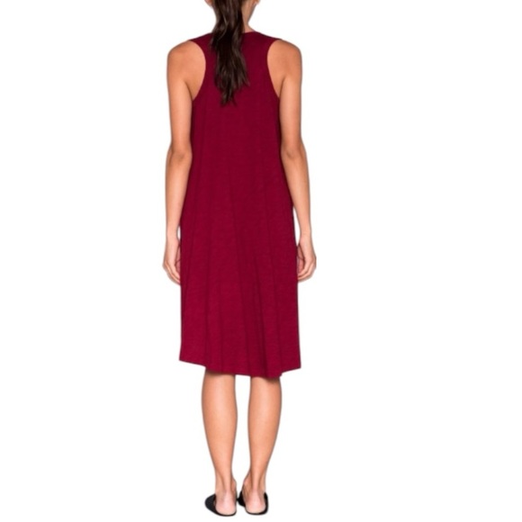 Wilt Original Hi-Lo Oversized Relaxed Lagenlook Tank Dress - Burgundy - Large - Picture 6 of 10
